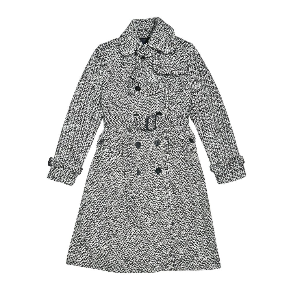 Banana Republic | Women | Vtg Tweed Herringbone Wool Blend Trench Coat | Small - Picture 16 of 16